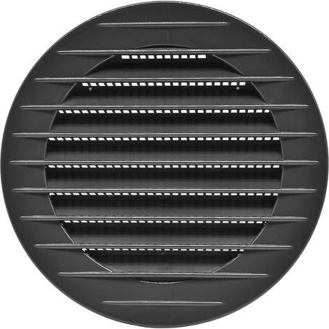 Eingebaute runde Lüftungsgitter mit Fliegengitter ø90mm, ABS, anthrazitgrau