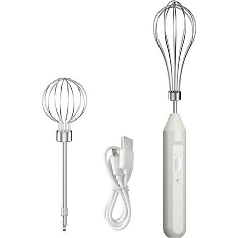 Elektrischer Schneebesen mit zwei Drahtrührbesen, Küchenmaschine, 3-stufiger Schneebesen, vertikaler kabelloser Handmixer mit Eiertrenner zum Backen von Eiercreme und Kuchen (Eiweiß) (1/4)