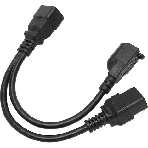 Câble d'alimentation répartiteur IEC320 C20 vers IEC320 C19 et 5-15R (mâle) vers IEC320 C19 et 5-15R (femelle), 32 cm (12,6 po) (1/5)