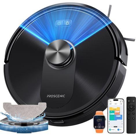 Proscenic – Aspirateur robot Q10 8000Pa – Autonomie 200 mins – Navigation Lidar – Cartographie multi-étage – Pour surfaces jusqu'à 230㎡ (1/5)