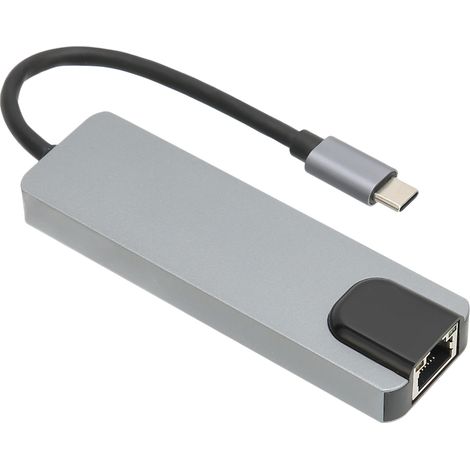 5-in-1 USB-C-Hub: USB 3.0, 87W PD Schnellladung, Gigabit-Ethernet, USB-C-zu-HDMI-Adapter. (1/5)