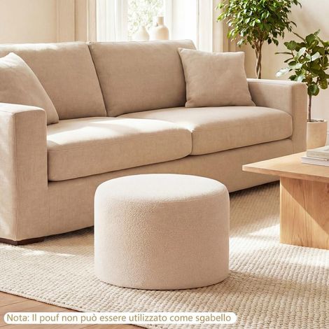 Pour Salon et Chambre Confort et Repos des Pieds Pouf Rond Moderne Housse Zippée Déhoussable Sans Montage (1/5)