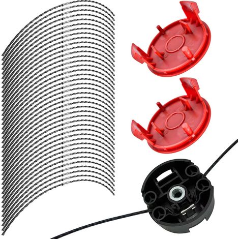 Fil de coupe pour débroussailleuse F016800431, fil de coupe pour bobine de débroussailleuse à gazon pour débroussailleuses AFS 23 à 37, avec couvercle de bobine F016F04841, base (1/5)