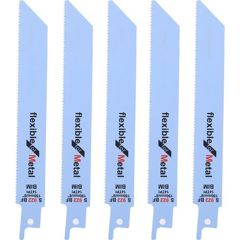 Kit de 5 lames de scie alternative en métal pour le travail du bois, outil électrique 150 mm / 5,9 pouces S922BF