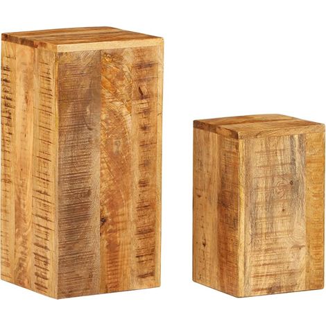 Tables d'appoint 2 pcs Bois de manguier solide (1/5)