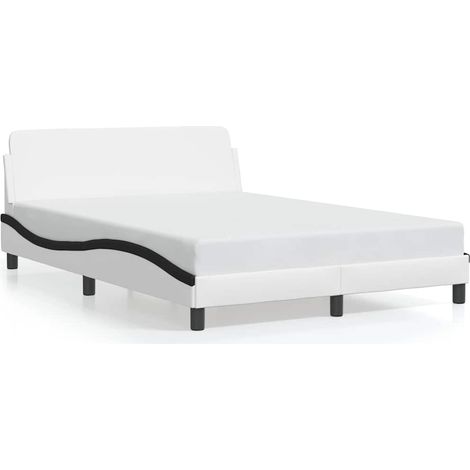 Maison Exclusive - Bettgestell "Dover" Weiß und Schwarz 140x200 c (1/5)