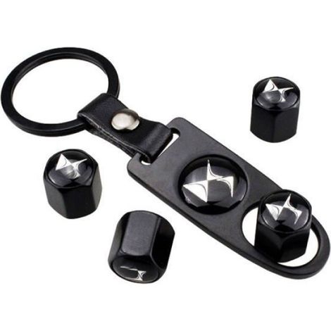 Bouchons De Valve De Pneu - 4 Pièces - Universel - Quatre Saisons - Avec Porte-Clés (1/4)