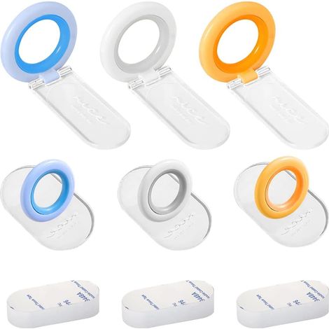WC-Sitzheber – 6er-Pack – Kunststoff – Selbstklebender Griff – Badhygiene – Blau, Orange, Grau (1/5)