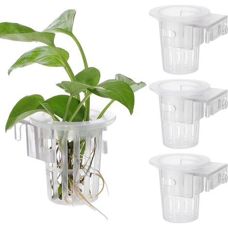 Pots de fleurs pour aquarium, plantes vivantes d'eau douce, pour particuliers, favorisent une croissance saine (lot de 4). (1/3)