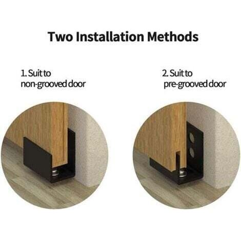 Rails de sol pour portes de grange, rails inférieurs pour portes coulissantes, rails pour portes coulissantes de grange, rails de sol robustes pour portes coulissantes, rails pour portes de placard co (1/3)