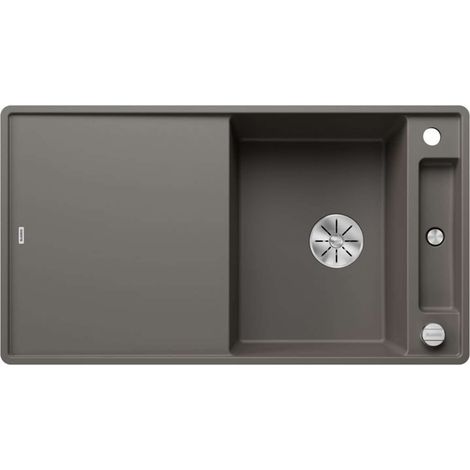 BLANCO Einbauspüle AXIA III 5 S-F Silgranit mit Glasschneidbrett, flächenbündig einbaubar, InFino, Vulkangrau (1/3)