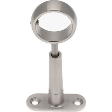 Support de poteau réglable en métal – Finition chromée mate – Pour tube de 25 mm – Dimensions ajustables 65-85 mm – Ateliers 28 (1/2)