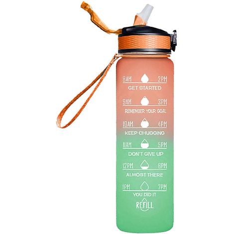 1000 ml Gratis Motivations-Fitnessbecher mit Zeitmarkierung, Farbverlauf, mattierte Outdoor-Wasserflasche-Style 4