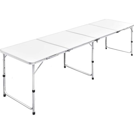 Campingtisch zusammenklappbar höhenverstellbar Aluminium 240 x 60 cm