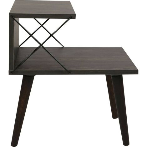Dmora - Comodino Newton, Comò basso, Tavolino da notte, Mensola da letto, 50x40h55 cm, Grigio Cenere