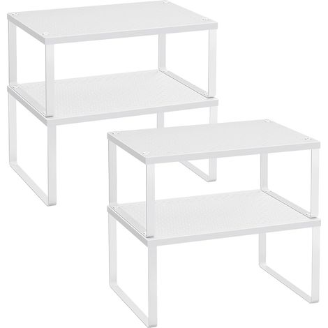 Lot de 4 Étagère à Épices, Empilable, Extensible, Métal, Rangement Cuisine, Plan de Travail (1/5)