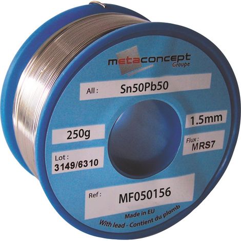 SODISE - Fil d'étain 50% 1,5mm - bobine de 250g en blister - 05619 - Ce produit de marque TOPCAR est neuf.