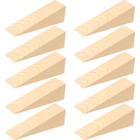 10Pcs Arrêts de Portes Bois Butoirs de Porte Cales de Porte en Bois Cale Meuble Cales en Bois pour Tous les Types de Portes Butées de Porte Antidérapantes (1/5)