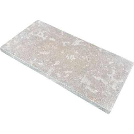 Margelle de piscine pierre naturelle Sinaï Beige Vieillie 60x30x3 cm Bord Droit - À l'unité - Ti'ma Stone (1/3)
