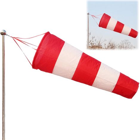 Red and White Reflection Direction Indicators, UV Resistant, Waterproof and Windproof Multifunctional Airsock Aviation, Multifunctional Wind Force Carp Flag (1/5)