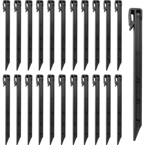 Piquets Plastique 25,4 cm Bordure Pelouse Jardin Piquets Ancrage Noir (1/5)