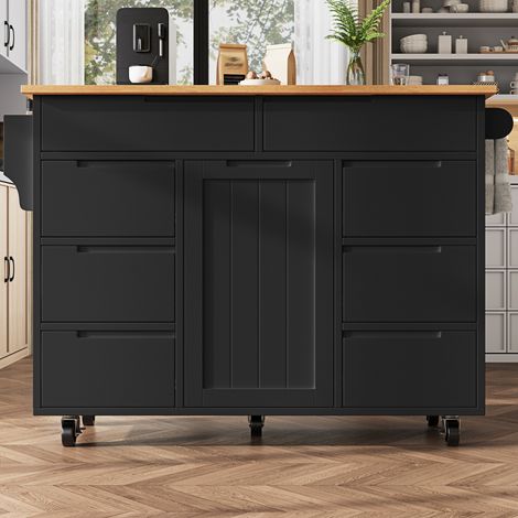 Möbel Schrank mobil klappbar Küchenwagen MDF OKMYHOME (1/5)