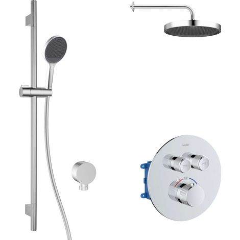 kielle Oudee - Mitigeur thermostatique encastré, 2 sorties, avec accessoires EcoSpare et corps d’encastrement, chrome 20602SPT50 (1/5)