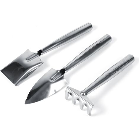 Ensemble de 3 Outils de Jardinage en Acier Inoxydable - Pelles pour Pots - Idéal pour Plantation et Soins des Plantes - KZQ (1/2)