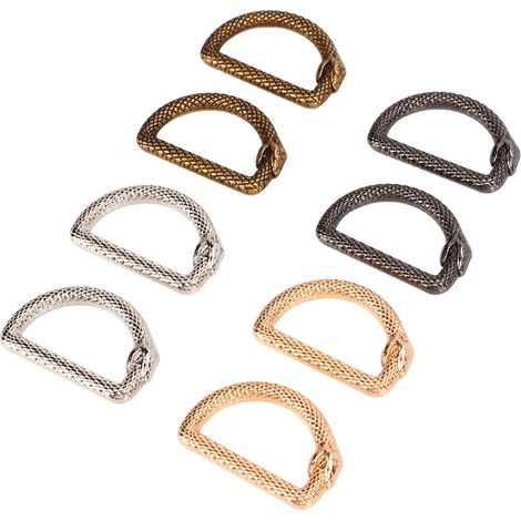 Anneaux en D métalliques soudés, disponibles en 4 couleurs, exquis et esthétiques, en alliage de zinc résistant à l'usure, adaptés aux vêtements, sacs, chapeaux, etc. (1/5)