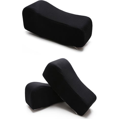 Ergonomische Armlehnenpolster für Gaming-Stühle, Ellbogenkissen, gebogenes Modell für Computer, Rollstuhl, schwarz, Baumwolle, Vorderseite 10 cm, Rückseite 7 cm (1/5)