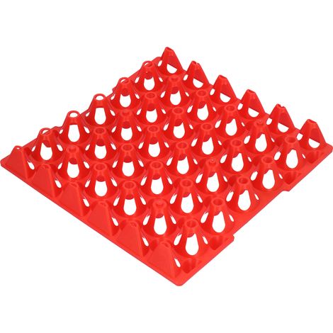 Lot de 5 plateaux à œufs en plastique (30 alvéoles) pour le rangement et le transport, idéal pour la maison et la ferme (rouge). (1/5)