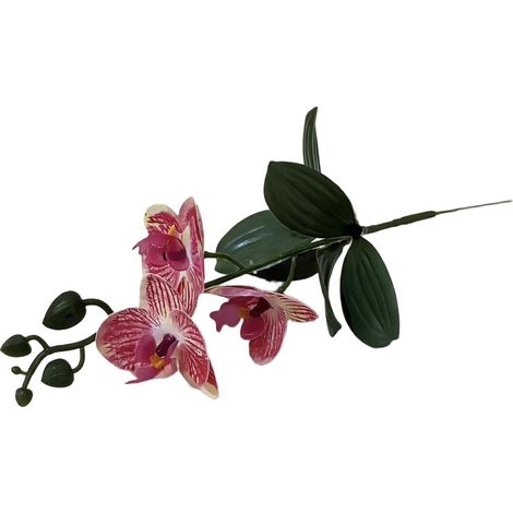 Bouquet d'orchidées phalaenopsis artificielles imprimées avec 3 têtes de fleurs artificielles réalistes pour décoration de mariage, hôtel, hall et décoration d'intérieur, 36 cm de haut en (1/5)