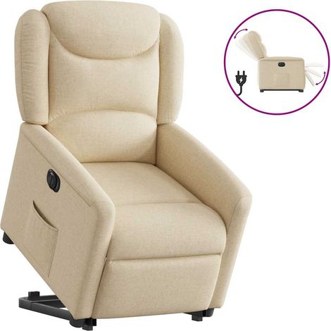 Relaxsessel mit Aufstehhilfe Elektrisch Creme Stoff vidaXL (1/5)