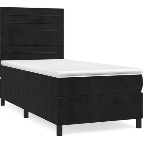 Maison Exclusive - Cama box spring con colchón terciopelo negro 1 (1/5)