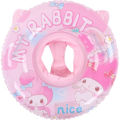 Anneau de siège flottant gonflable pour bébé avec poignées de sécurité - design mignon pour piscine, rose pour tout-petits et enfants (1/5)