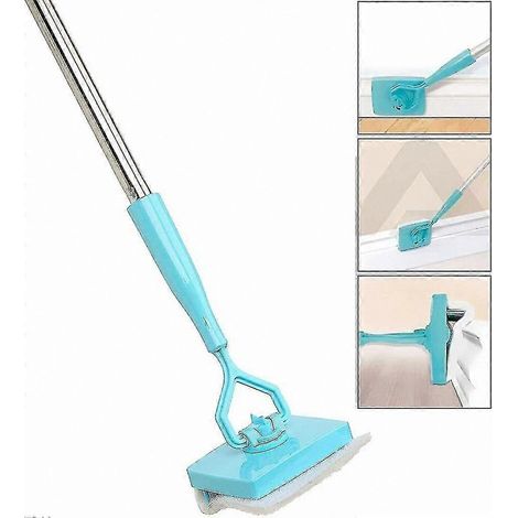 Balai-serpillère en microfibre avec manche extensible pour plinthes et sols, outil de nettoyage pliable, balai télescopique antidérapant, produit de nettoyage ménager (1/5)