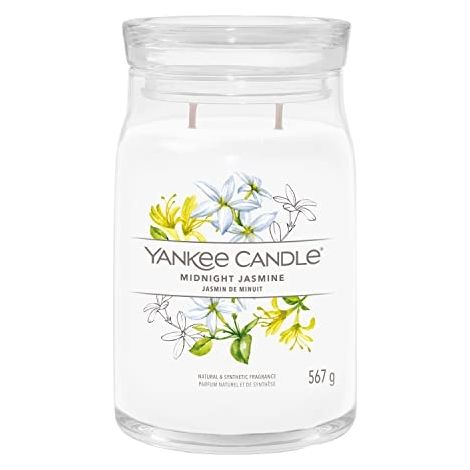 Yankee Candle Signature Duftkerze im großen Glas, Duftrichtung Mitternachtsjasmin, 567 g (1/4)
