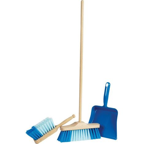 GOKI Pelle à poussière avec balayette et balai bleu pour enfant