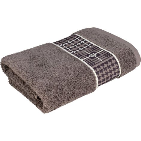 Drap de Douche 100% Coton, Gris Cendre, 67 x 140 cm (1/3)