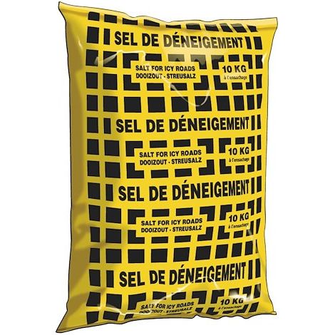 Sel de déneigement 10 kg – Efficace jusqu'à -12°C – Pour sécuriser parkings et trottoirs – Sac de sel de déneigement