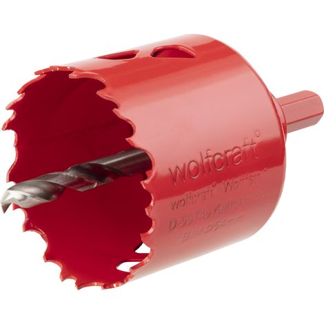 wolfcraft - Scie Cloche Multi Matériaux BiM - Diamètre 54 mm - Profondeur de coupe 40 mm, Foret Centreur - réf. 5472000