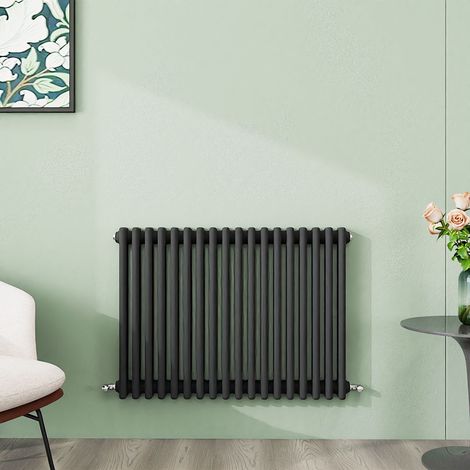 AICA 600x830mm Anthracite Horizontal Traditional Radiator Cast Iron 3 Column Heating UK