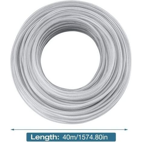 Fil de Coupe Bordure 3mm x 41m - Fil en Acier pour Débroussailleuse, Remplacement Compatible avec Modèles de Tondeuse (1/5)