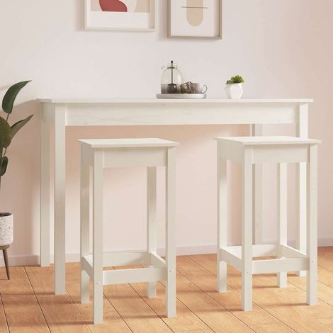 vidaXL Bar Chairs 2 pcs White 40x40x78 cm Solid Wood Pine (1/5)
