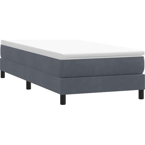 vidaXL Sommier à lattes de lit sans matelas gris foncé 90x220 cm