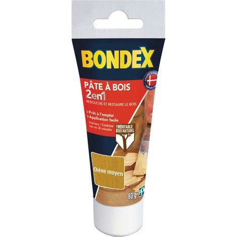 BONDEX - Pâte à bois chêne moyen tube 80 g (1/2)