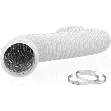 150 mm flexibler PVC-Aluminium-Abluftschlauch, 6 m – Geräuscharmer Lüftungsschlauch für Abluftanlagen und Klimaanlagen – Temperaturbeständig von -30 °C bis 150 °C – 150 mm, 6 m (1/5)