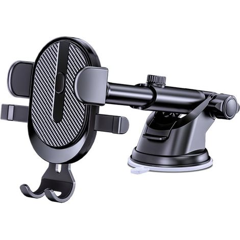 360° Car Dashboard Phone Holder - Powerful Suction Cup Windscreen & Dashboard - Adjustable for 4-7 Inch Smartphone - with Clips 2 Cable and 2 Wipes (1/5)