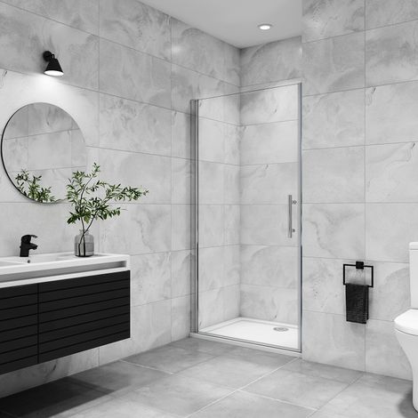 Porte de douche pivotante 5mm verre anticalcaire avec plusieurs modèles, installation en niche (1/5)
