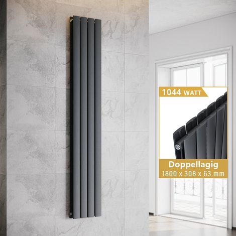 ELEGANT Heizkörper 1800 Anthrazit Paneelheizkörper Vertikal 1800x308mm Doppellagig
